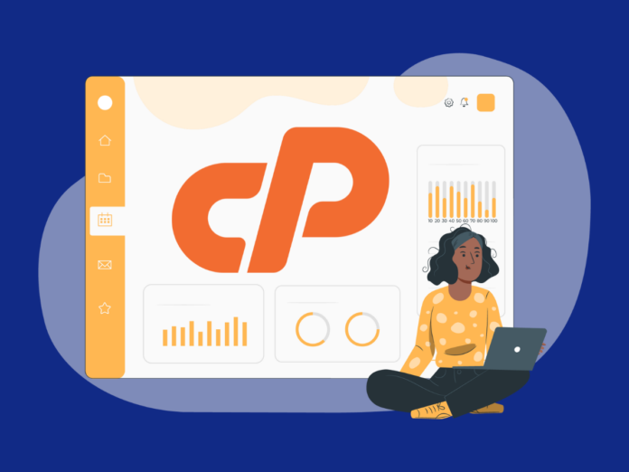 Woman sitting with laptop looking up what is cPanel