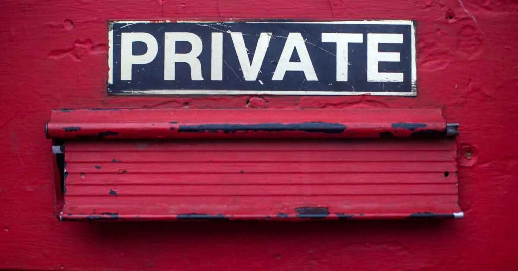 A private postbox representing domain privacy