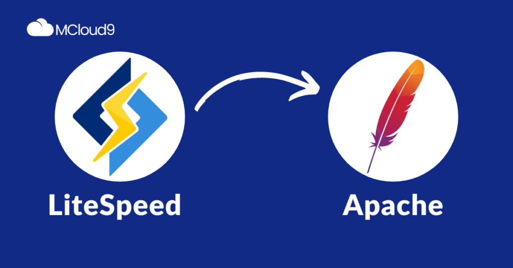 Image of LiteSpeed Web Server logo switching with Apache logo