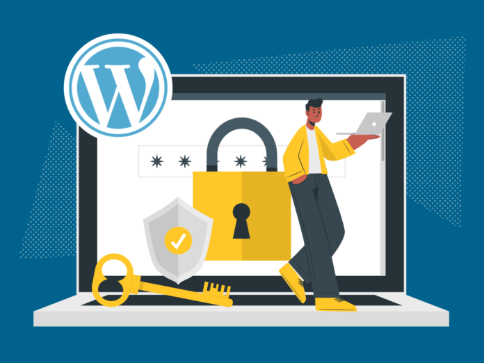 Image of person standing in front of laptop with secure WordPress hosting