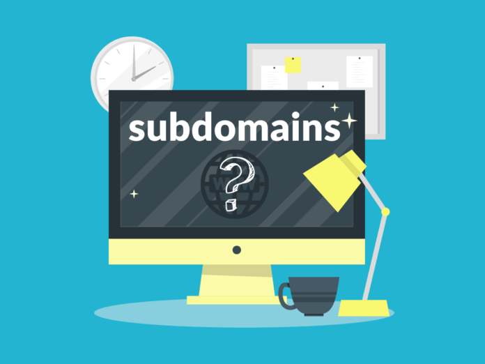 Image of computer screen with the question what are subdomains