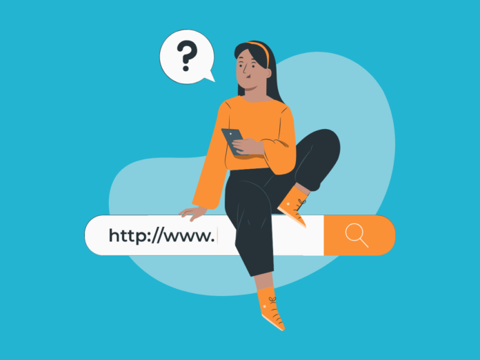 Image of woman on couch looking up what is a URL