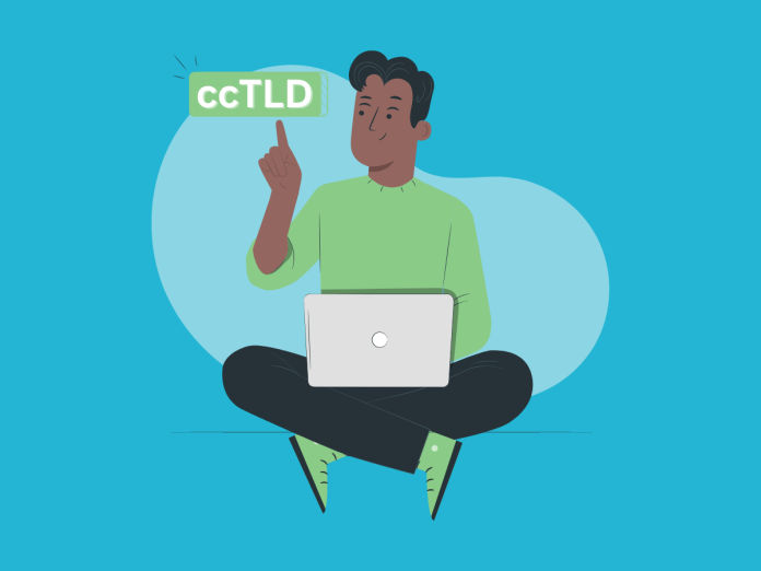 Image of a person sitting with laptop looking up what is a ccTLD