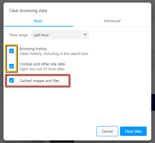 In Opera - choose other types of data to clear