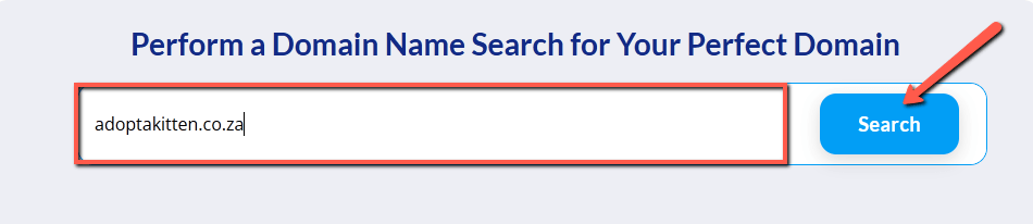 Step 2 - Search for your desired domain
