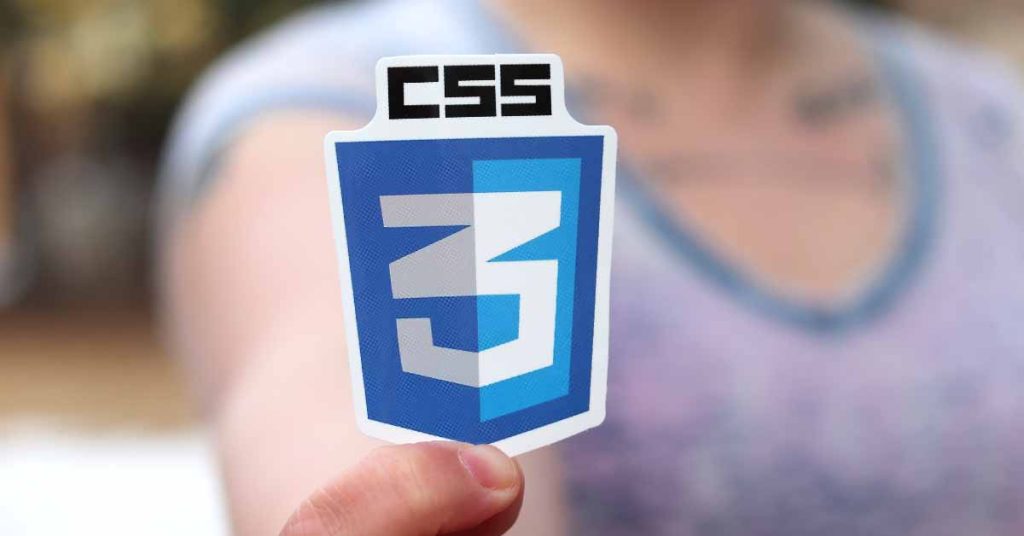 Person holding up CSS3 logo