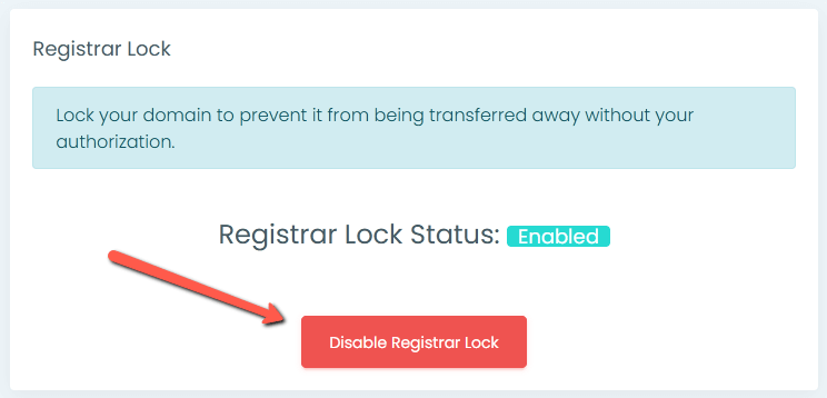Step 1 - Unlock the domain with your current registrar